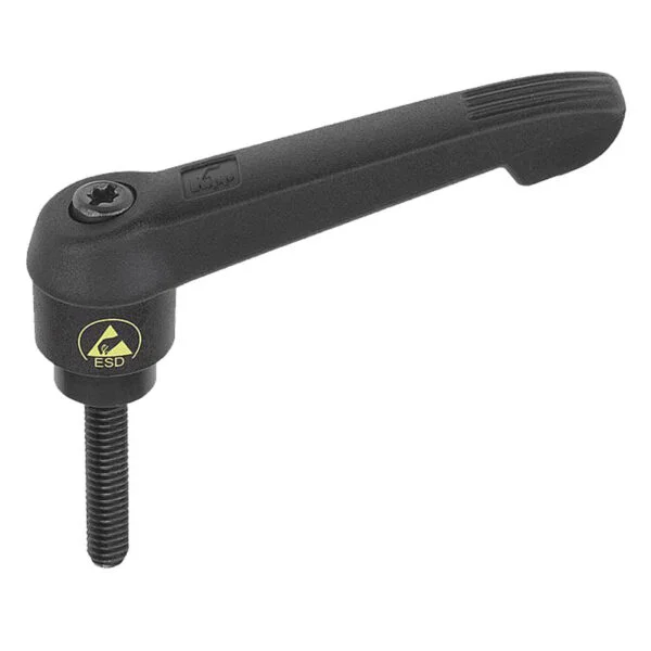 K0269 Kipp Clamping levers antistatic external thread, plastic grip