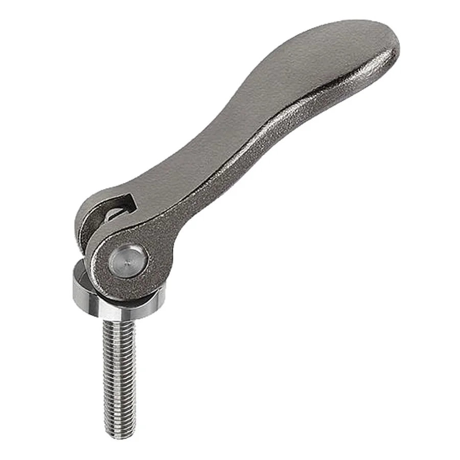 K0647 Kipp Cam levers adjustable external thread, stainless steel, thrust washer stainless steel
