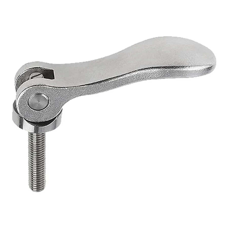 K0647 Kipp Cam levers adjustable external thread, stainless steel, thrust washer stainless steel