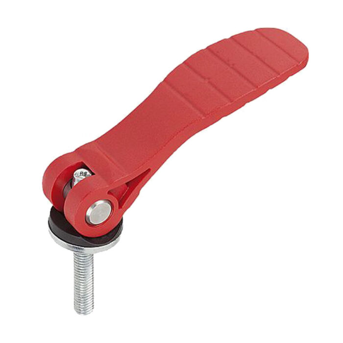 K0648 Kipp cam levers adjustable, plastic handle, external thread, steel or stainless steel