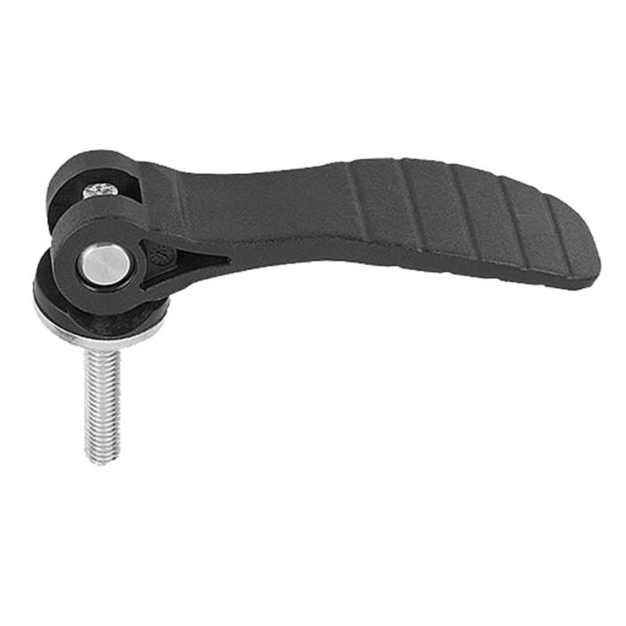 K0648 Kipp cam levers adjustable, plastic handle, external thread, steel or stainless steel