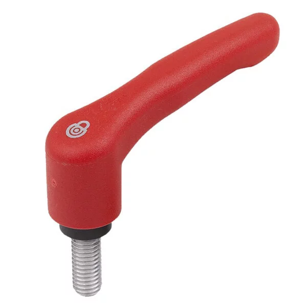 K1553 Kipp clamping levers, plastic with safety function with male thread
