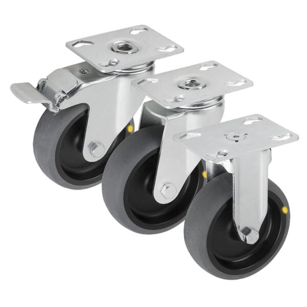 K1760 Kipp swivel and fixed castors steel plate, electrically conductive, heavy-duty version