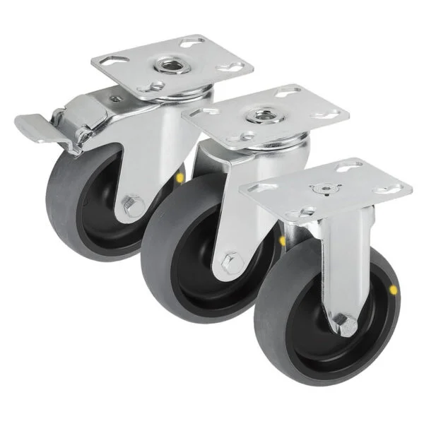 K1760 Kipp swivel and fixed castors steel plate, electrically conductive, heavy-duty version
