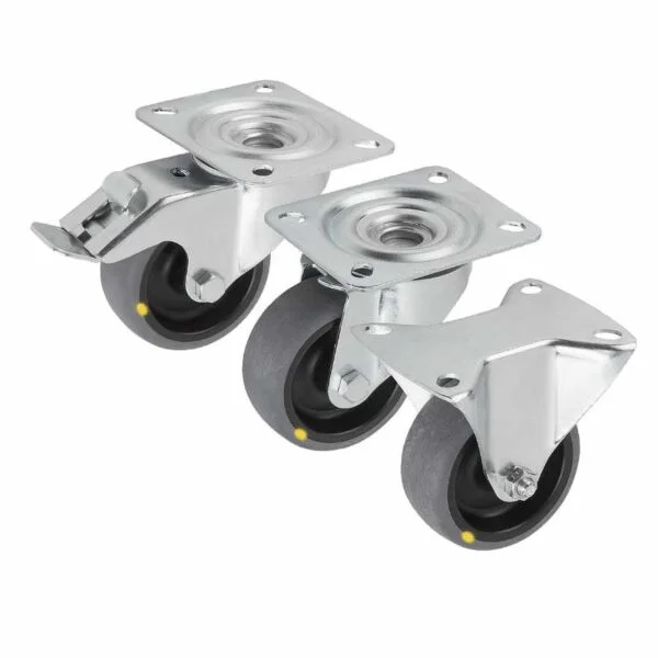 K1761 Kipp Swivel and fixed castors steel plate, electrically conductive standard version