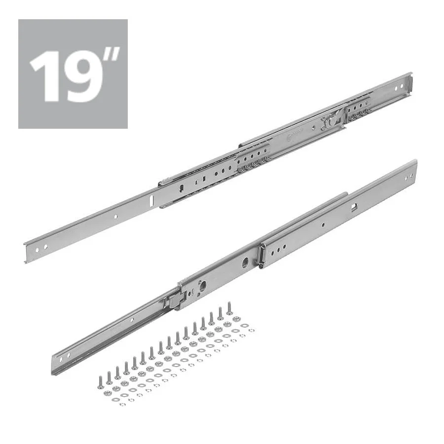 K1713 Kipp Telescopic slides, steel for side mounting, over-extension, load capacity up to 70 kg