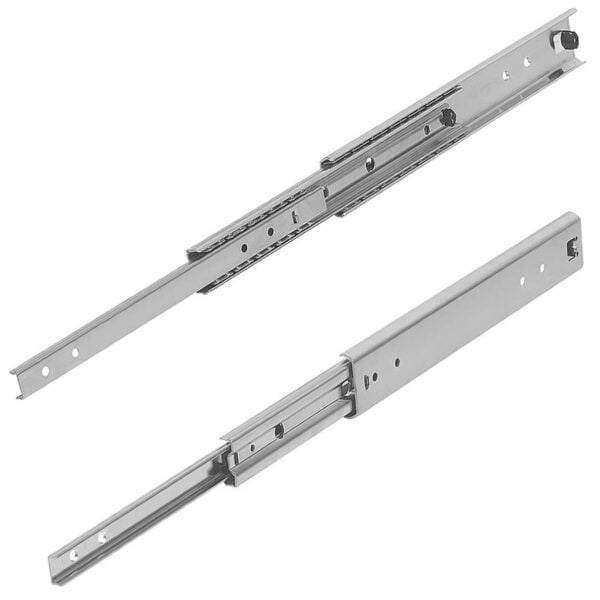 K1718 Kipp Telescopic slides, steel for side mounting, over-extension, load capacity up to 160 kg