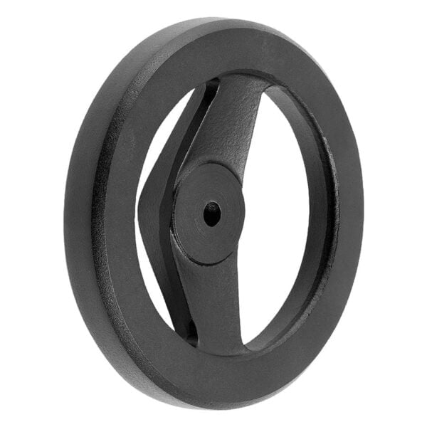 K0162_OG Kipp Handwheels 2-spoke, black aluminium, flat rim, without grip