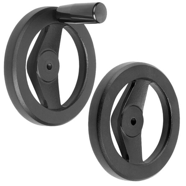 K0162 Kipp handwheels 2-spoke flat rim, black aluminium