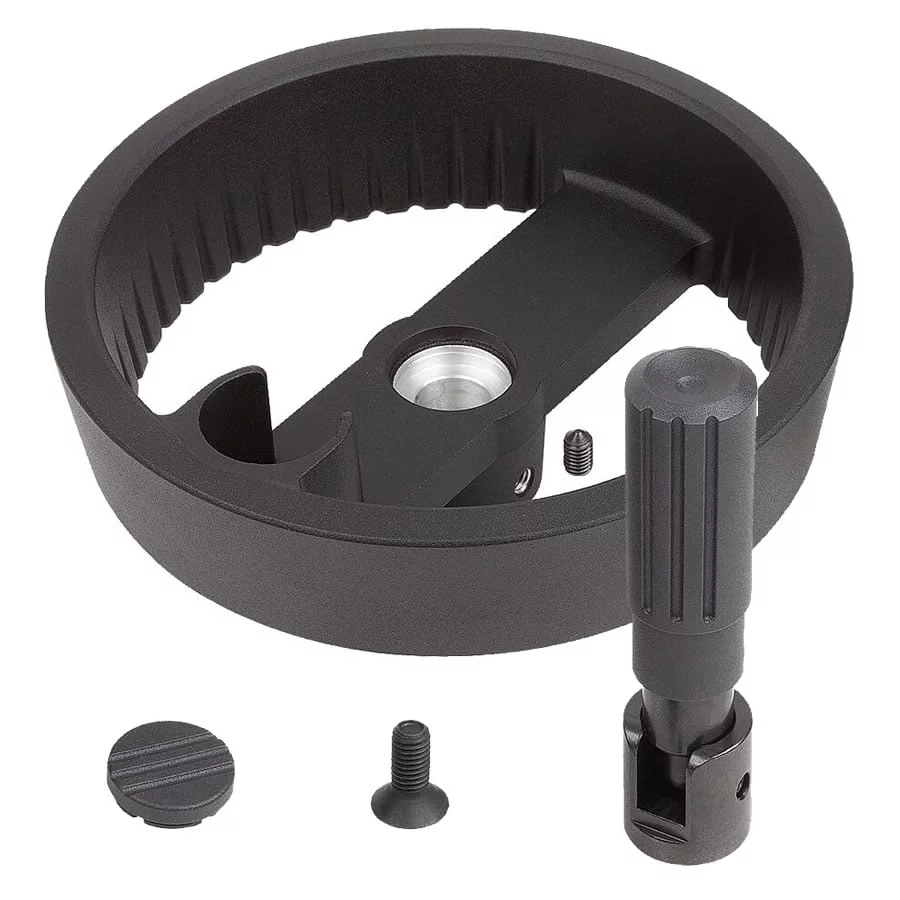 K1525 Kipp 2-spoke handwheels, aluminium with fold-down cylinder grip