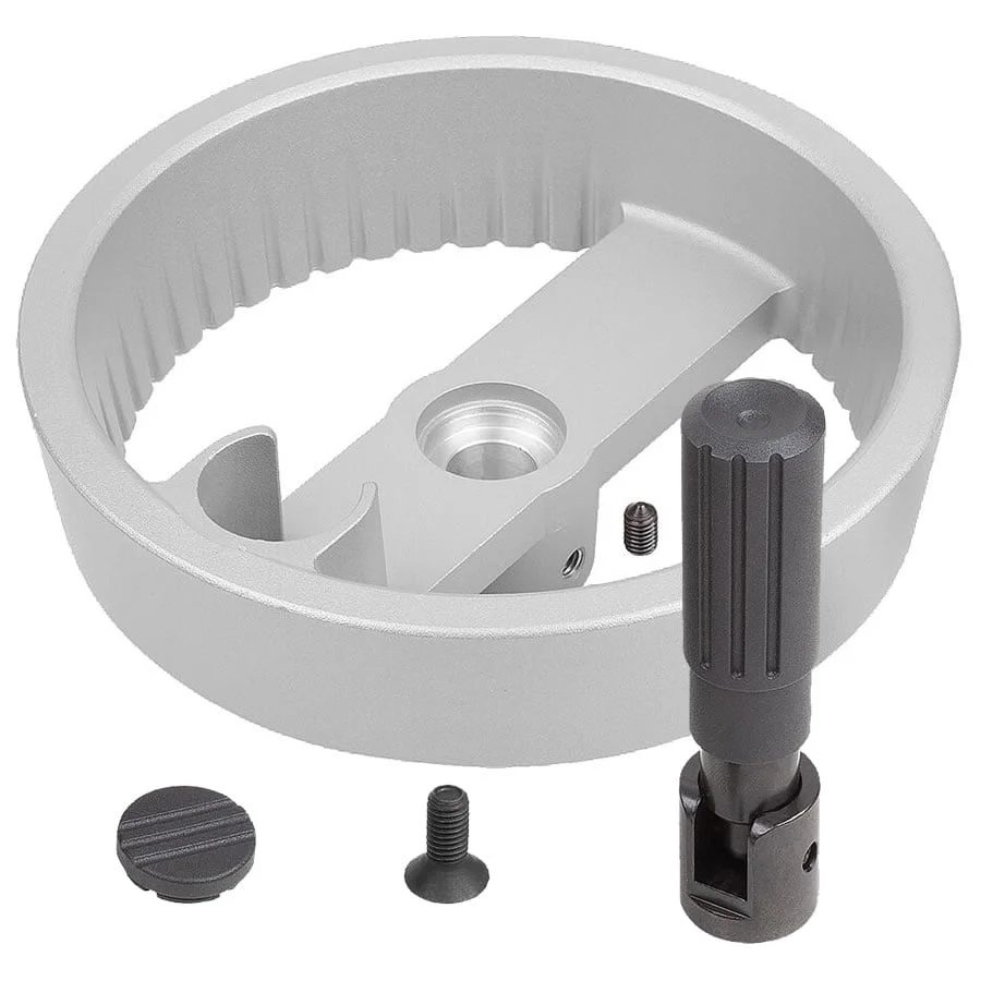 K1525 Kipp 2-spoke handwheels, aluminium with fold-down cylinder grip