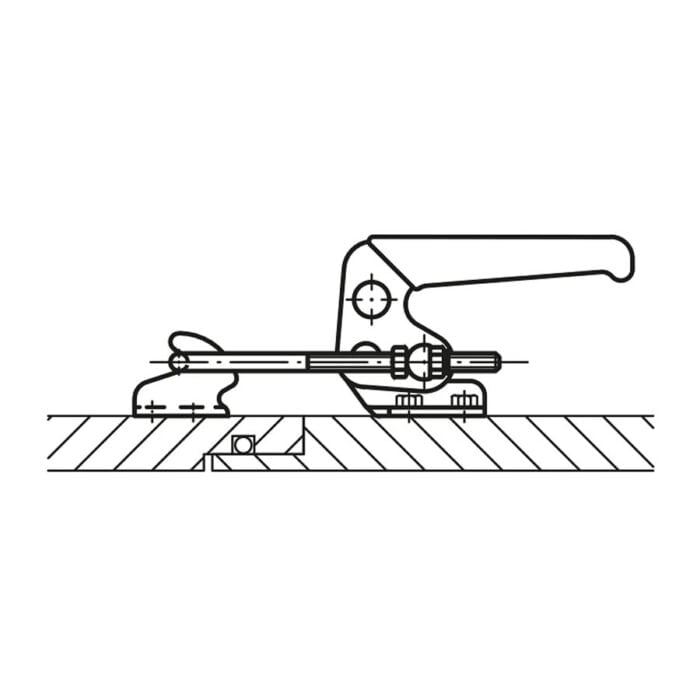 K0080 Kipp Toggle clamps latch horizontal with catch plate