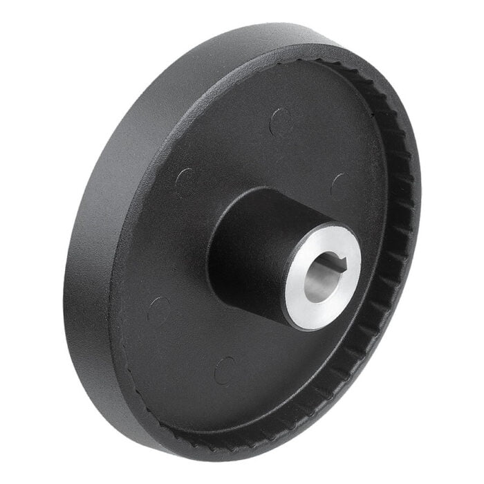 K1520_C Kipp Disc handwheels, aluminium, without grip, Form C with reamed hole and keyway