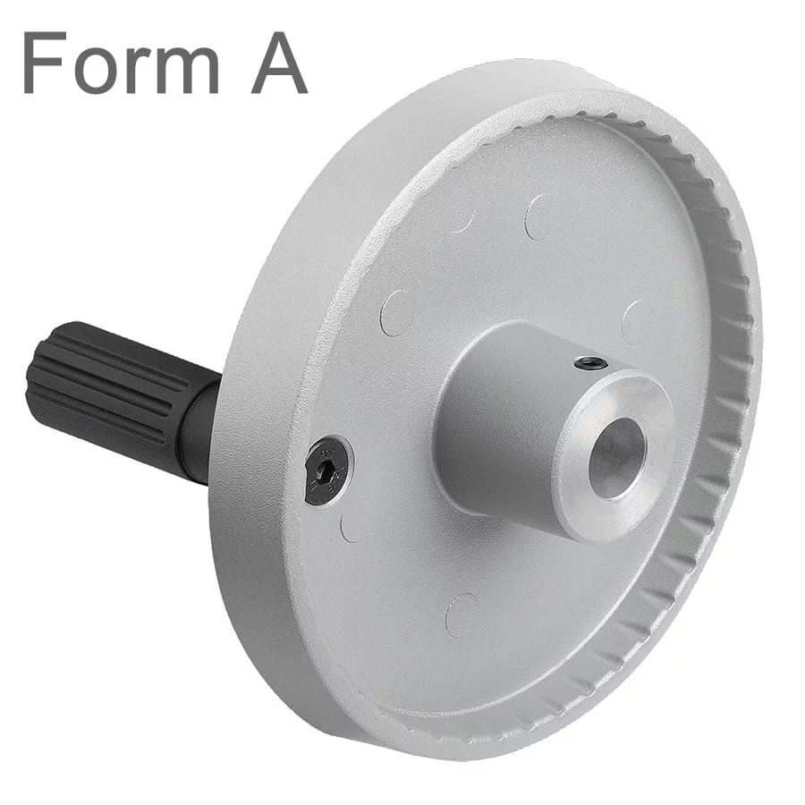 K1521 Disc handwheels, aluminium with revolving cylindrical grip