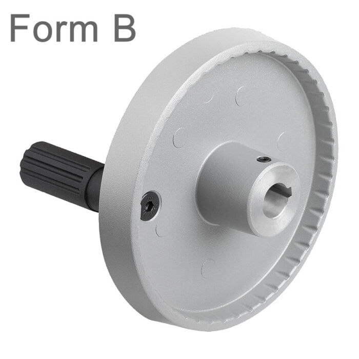K1521 Disc handwheels, aluminium with revolving cylindrical grip