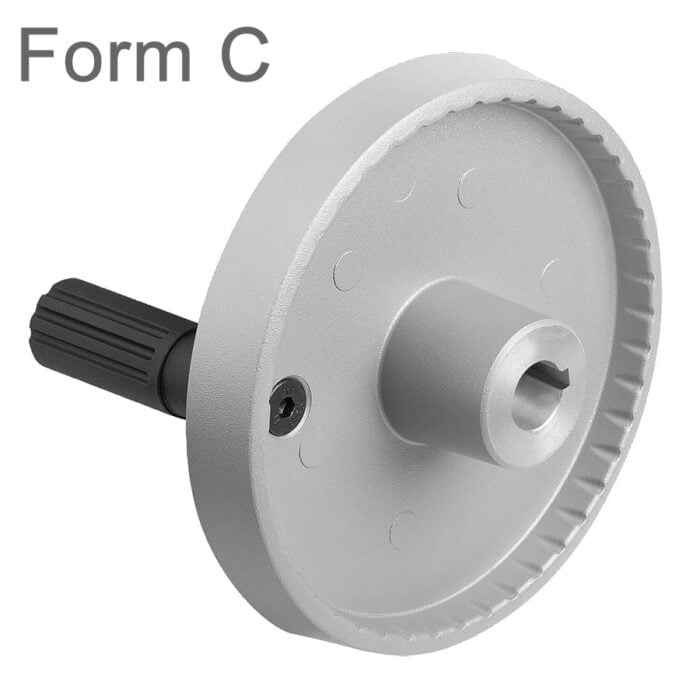 K1521 Disc handwheels, aluminium with revolving cylindrical grip