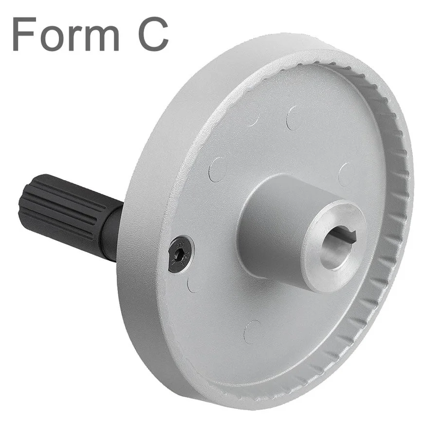 K1521 Disc handwheels, aluminium with revolving cylindrical grip