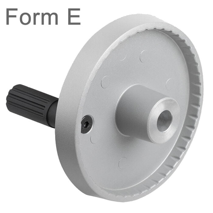 K1521 Disc handwheels, aluminium with revolving cylindrical grip