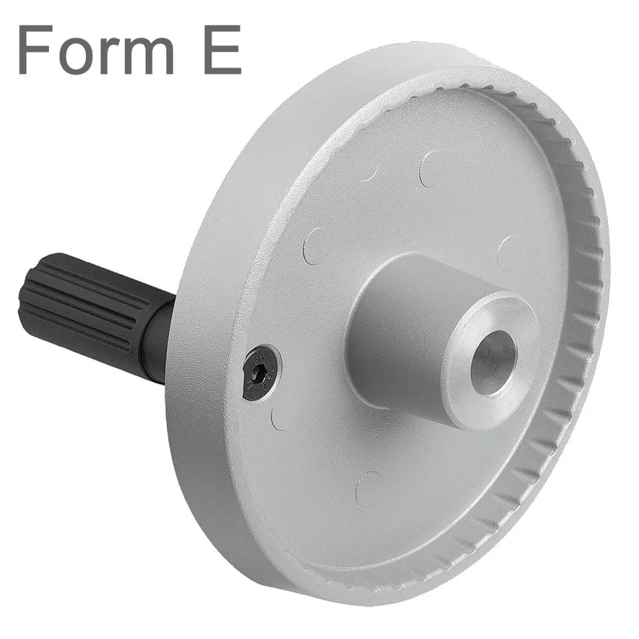 K1521 Disc handwheels, aluminium with revolving cylindrical grip