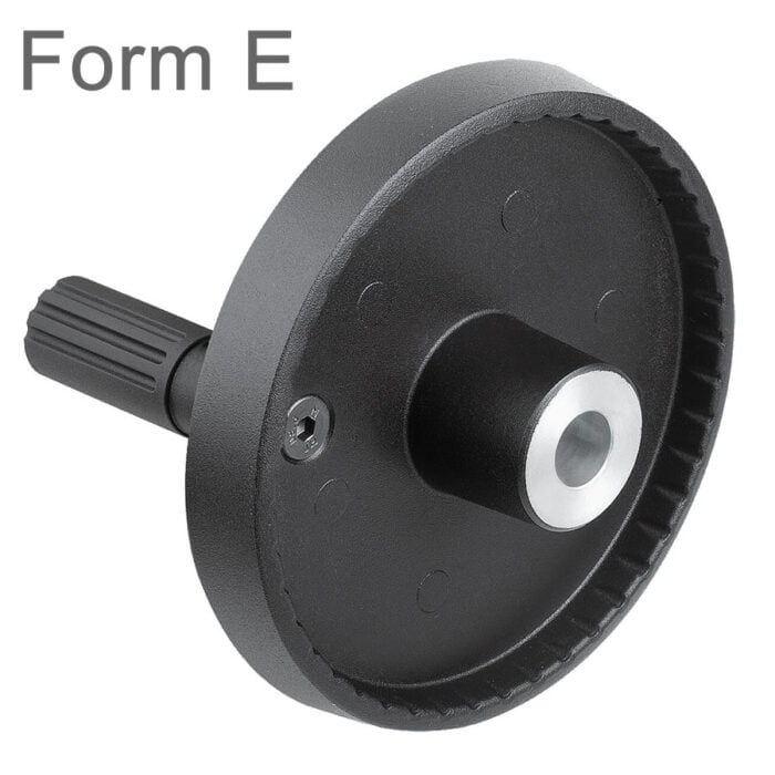 K1521 Disc handwheels, aluminium with revolving cylindrical grip