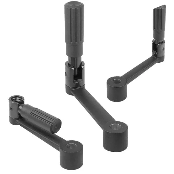 K0997 Kipp crank handles aluminium with fold-away grip
