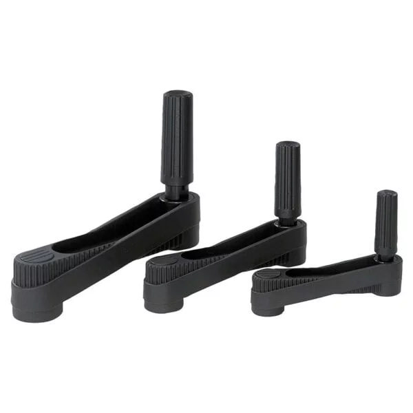 K0659_IV Kipp crank handles with cylindrical revolving grip, with square socket