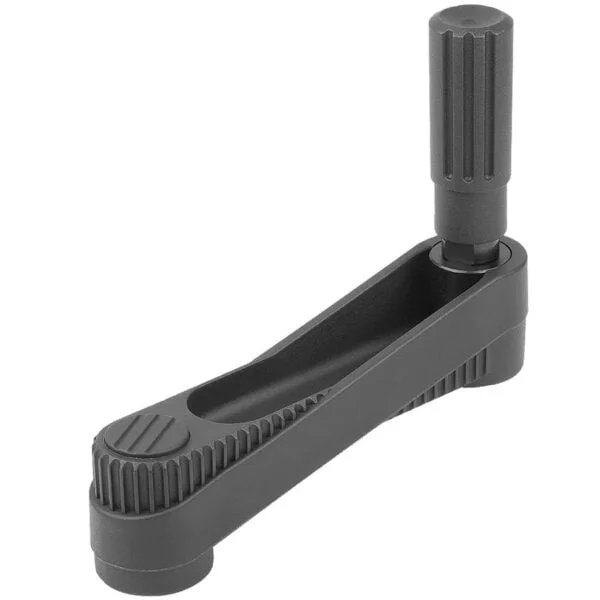 K0659_PBON Kipp crank handles with cylindrical revolving grip, locating hole without slot