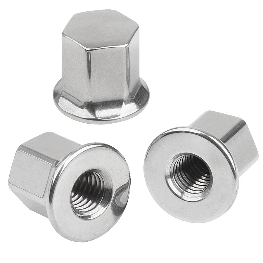K1493 Kipp Stainless steel cap nuts with collar for Hygienic USIT® seal and shim